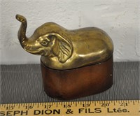 Brass/wood elephant trinket box