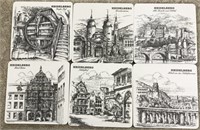 6-coaster set with views of Heidelberg