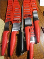 5 KITCHEN MASTER KNIVES & SHARPENING STEEL, USED.
