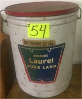 Wilsons Laurel pure lard tin 50lb