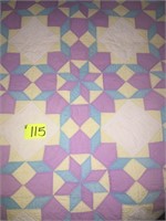 Quilt purple & blue hand quilted