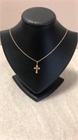 10K Gold Chain With 10K Gold Cross 16”