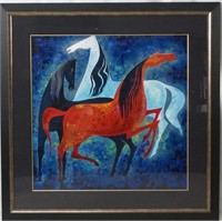 Eyvind Earle(1916-2000) lmtd ed. Serigraph Horses