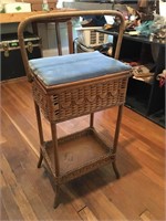 Wicker stand sewing basket or could be used for