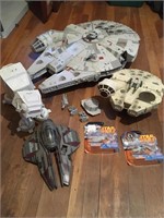 Star Wars large millennium falcon and a small