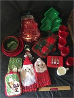 Christmas serving items.