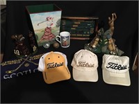 Golf related items including trash can with a
