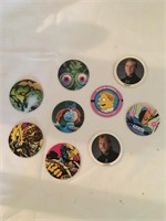Assortment of 9 pogs, X men, Dallas stars And one
