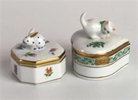 Herend Hungary Hand Painted Trinket Boxes