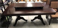 Mahogany Double Pedestal Dining Table with Leaf