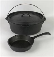 Cast Iron Dutch Oven and Small Skillet