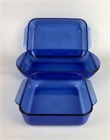 Blue Pyrex & Anchor Hocking Casserole Dishes