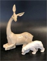 Porcelain D'Art SA Deer and Bing & Grondahl Bear