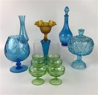 Colorful Vintage Glassware includes Moon & Stars