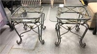 Metal Side Tables with Glass Tops