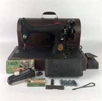 Singer Sewing Machine with Wood Case