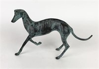 Brass Greyhound Sculpture with Patina