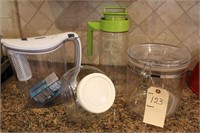 Filtered pitcher, storage containers