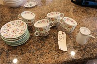 Haddon Hall Minton Tea cups & saucers (8) &more