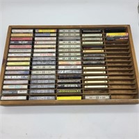 Lot of Cassette Tapes in Organizer