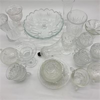 Large Flat of Crystal & Punchware