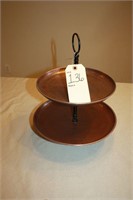 Hammered copper tier stand