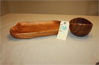 Acacia Wood carved bowl, wood carved tray