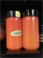 Vintage Ombre Dark-Light Orange Glass Salt/Pepper