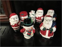 Lot of Vintage Santa Christmas Salt Pepper Shakers