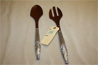 Beautiful Lenox silver and wood serving utensils