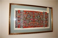Framed Chinese minority tribe, Miao, embroidery