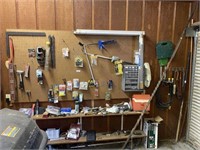Tools & Miscellaneous Items on Garage Wall