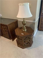 Lamp Table and Brass Lamp