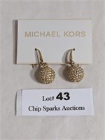 Michael Kors Gold Tone Dangle Earrings Retail $85