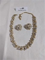 Vintage Star Rhinestone Necklace Earrings
