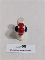 Retro Red White & Blue Adjustable Ring - Funky