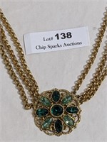 1928 Green Rhinestone Necklace