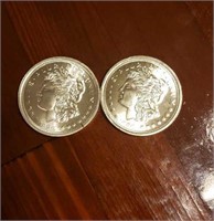 (2) One Ounce Silver Round: Morgan Style #1
