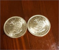 (2) One Ounce Silver Round: Morgan Style #2