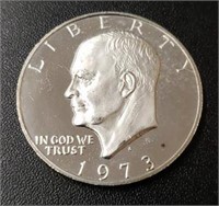 1973 Proof Eisenhower Silver Dollar: 40% Silver