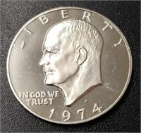 1974 Proof Eisenhower Silver Dollar: 40% Silver