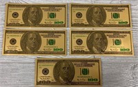 Novelty Gold $100 Bills