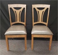 (2) Padded Seat Wood Chairs