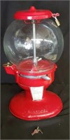 Vintage Glass Ball Gumball Machine W/ Keys