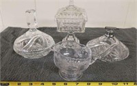 Clear glass and crystal pieces