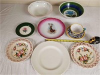 Vintage hand painted dishes;