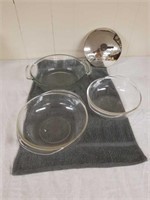 Clear Pyrex &.Anchor casserole dishes