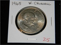 1965 Winston Churchill Commem Crown Coin UNC