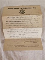 1918 US Army discharge paper