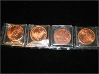 (4) Copper Rounds